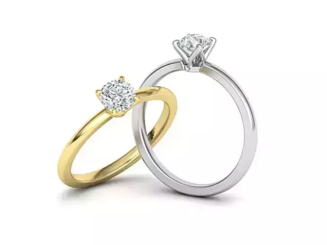Elegant solitaire ring with 5mm stone claw  setting 3dmodel 3D print model