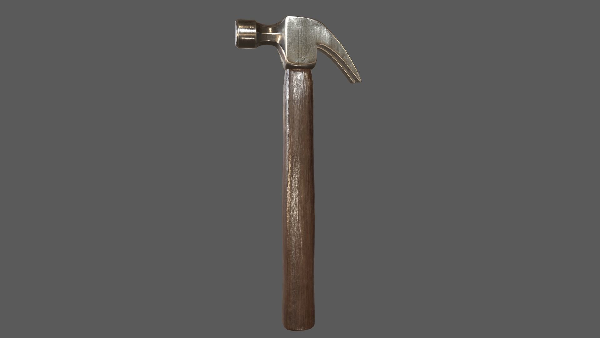 Hammer Low Poly Game Ready Low-poly 3D model_3