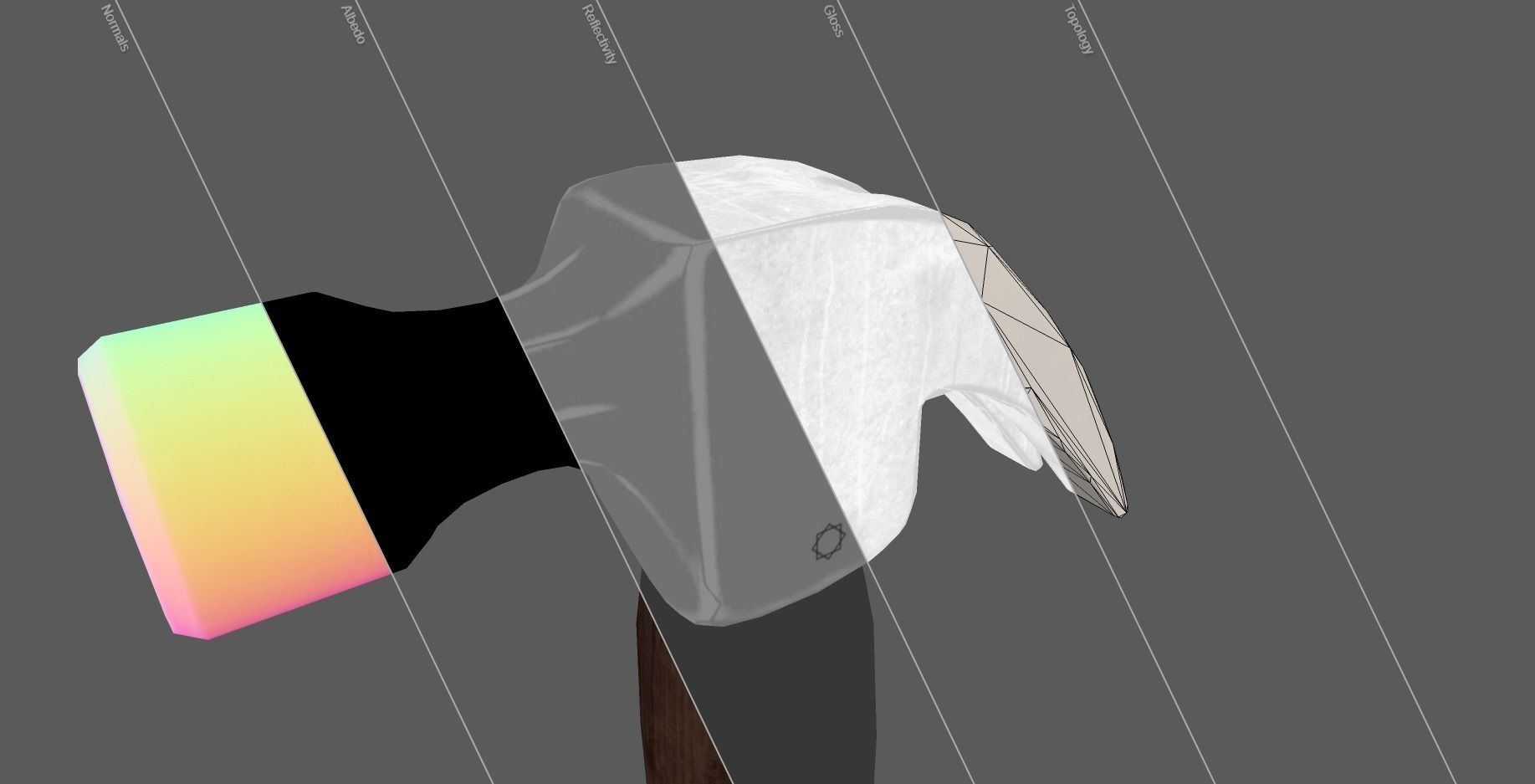 Hammer Low Poly Game Ready Low-poly 3D model_10