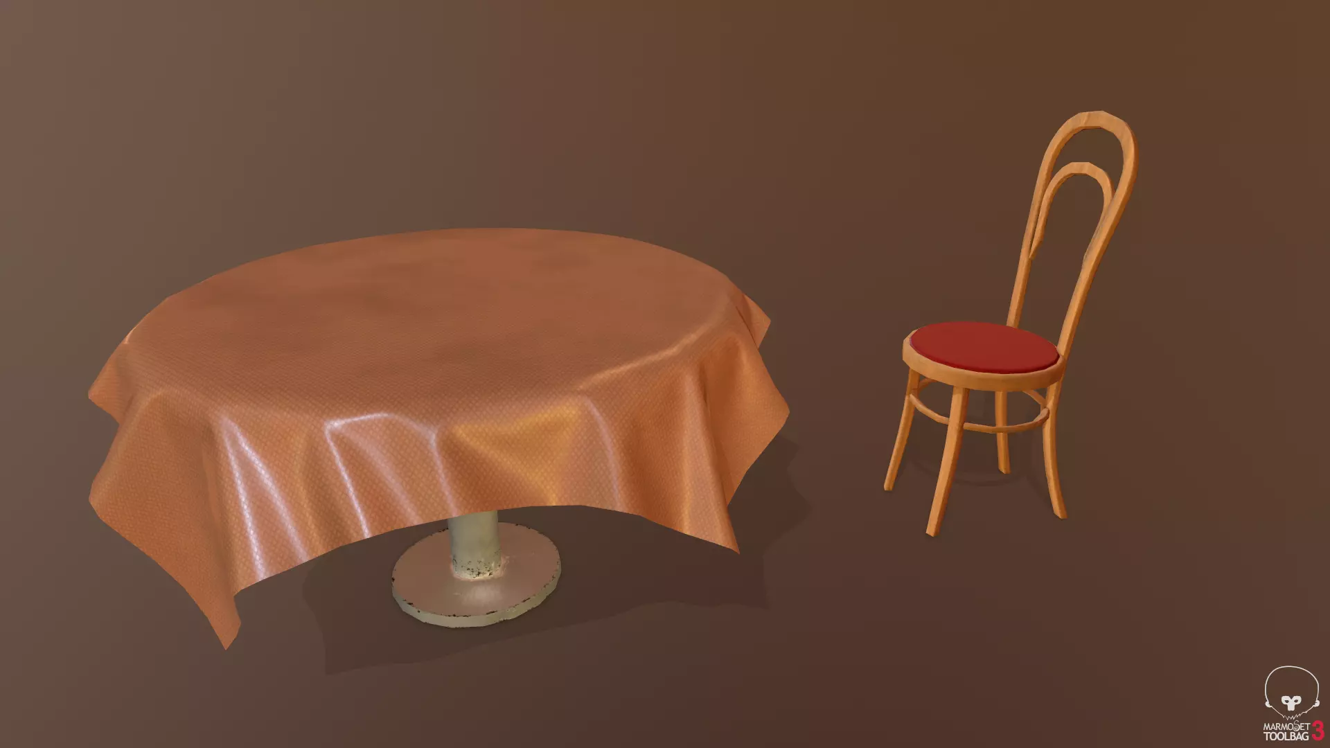 Table chair Free low-poly 3D model