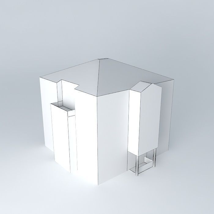Old Building design 3D model_3