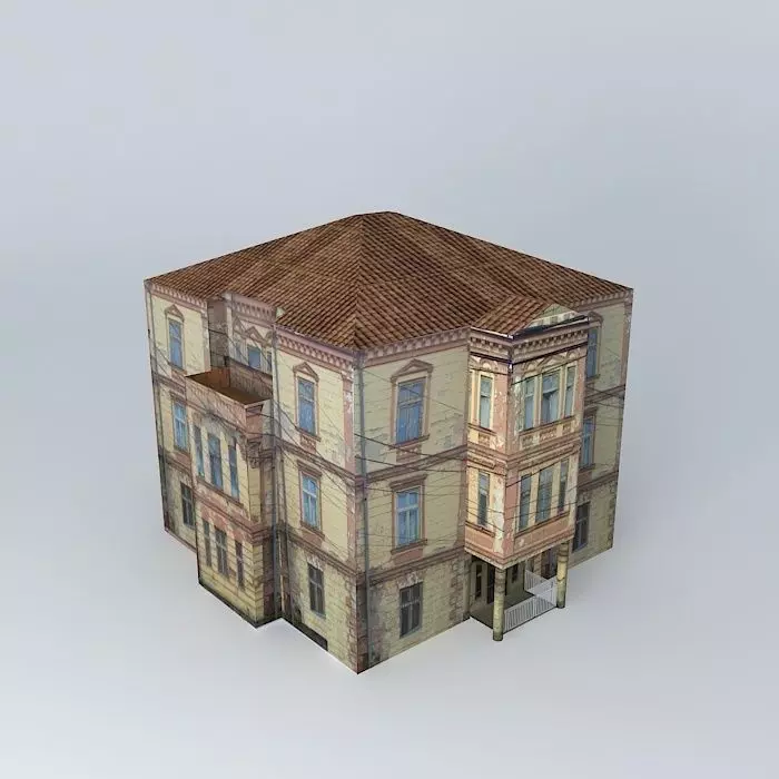 Old Building design 3D model_0