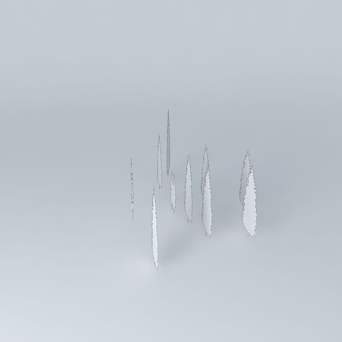 Trees group of sticks 3D model_4