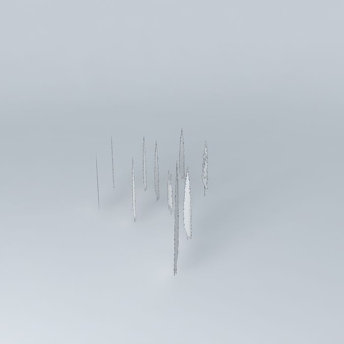 Trees group of sticks 3D model_3