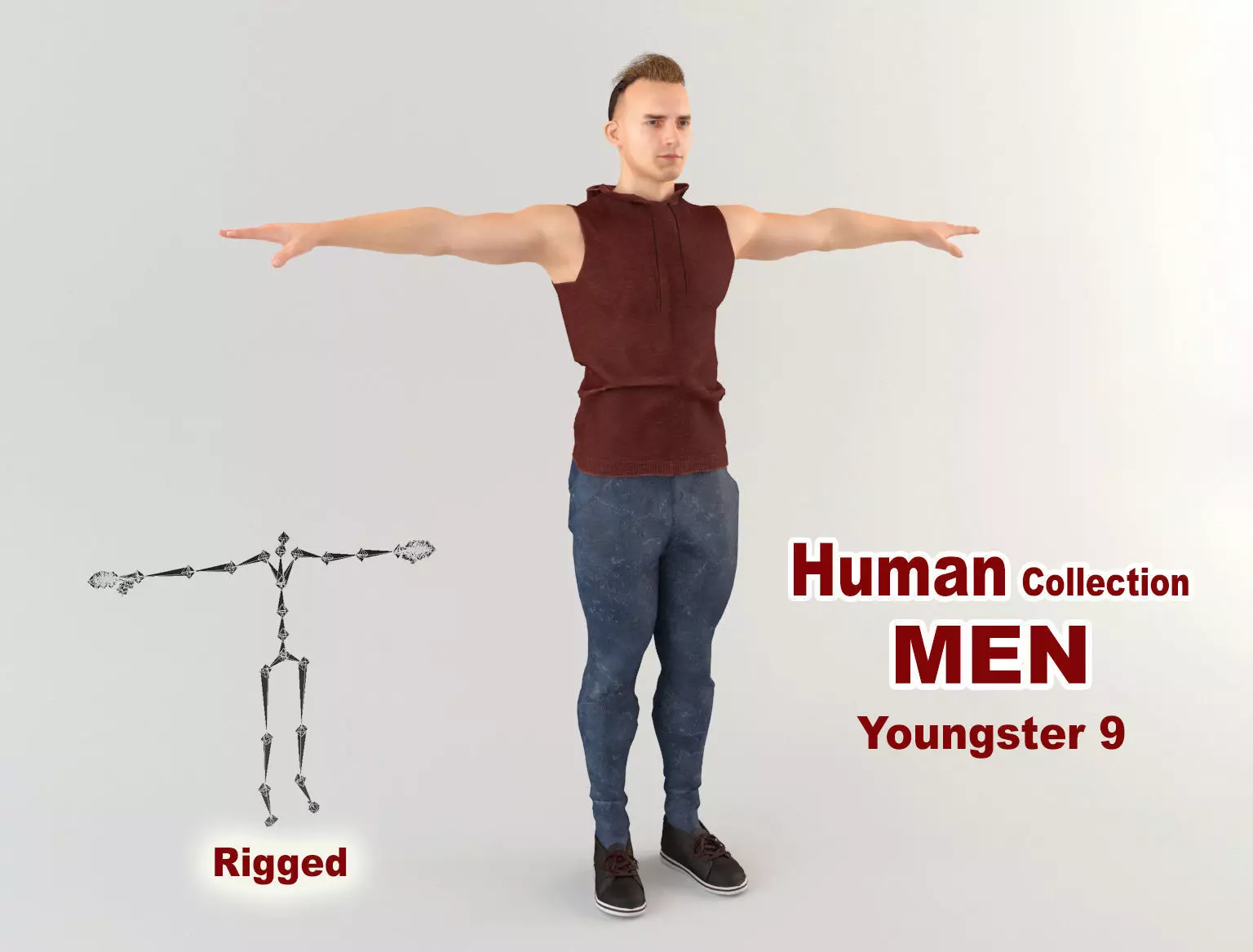Youngster 9 man 3D model_0