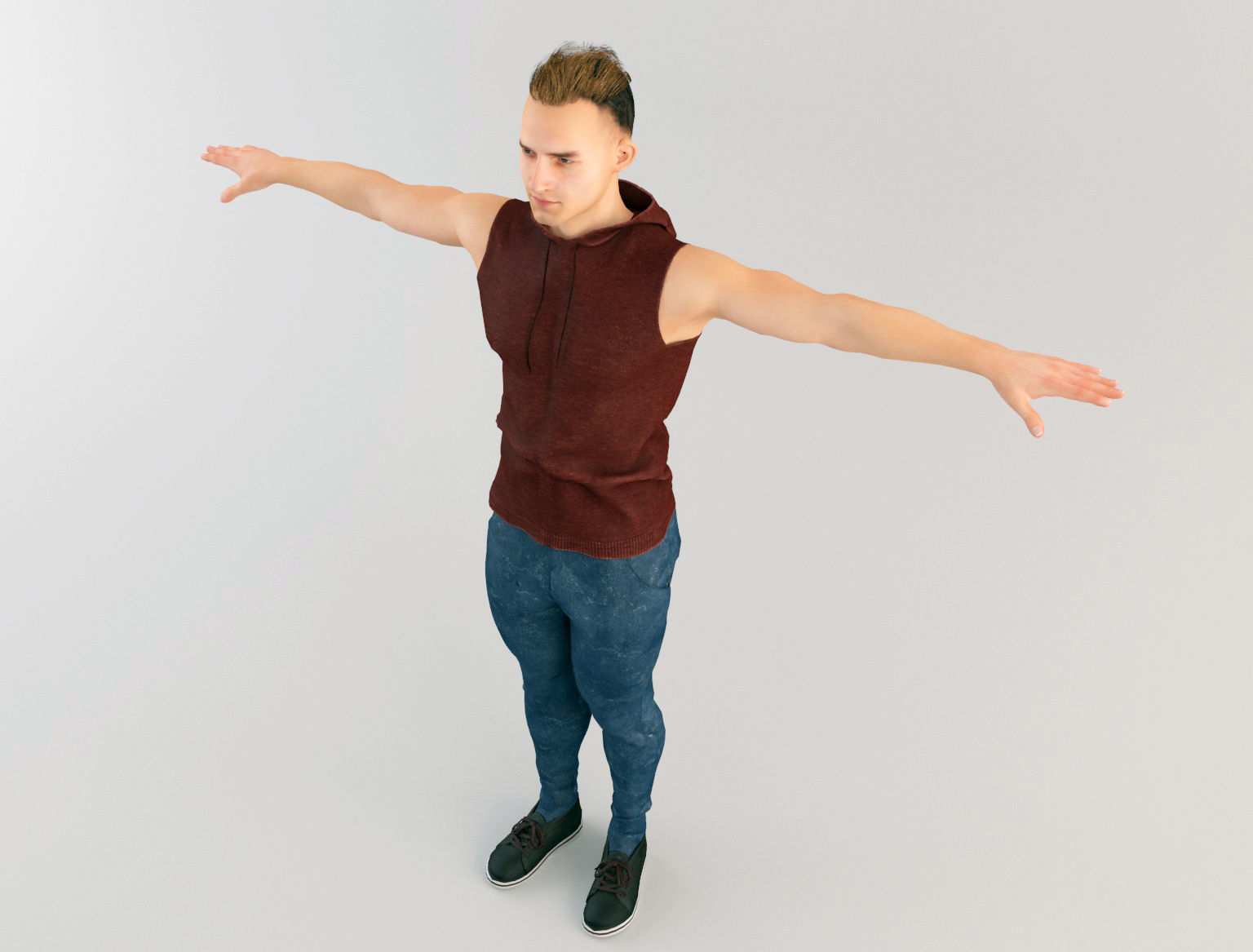 Youngster 9 man 3D model_4