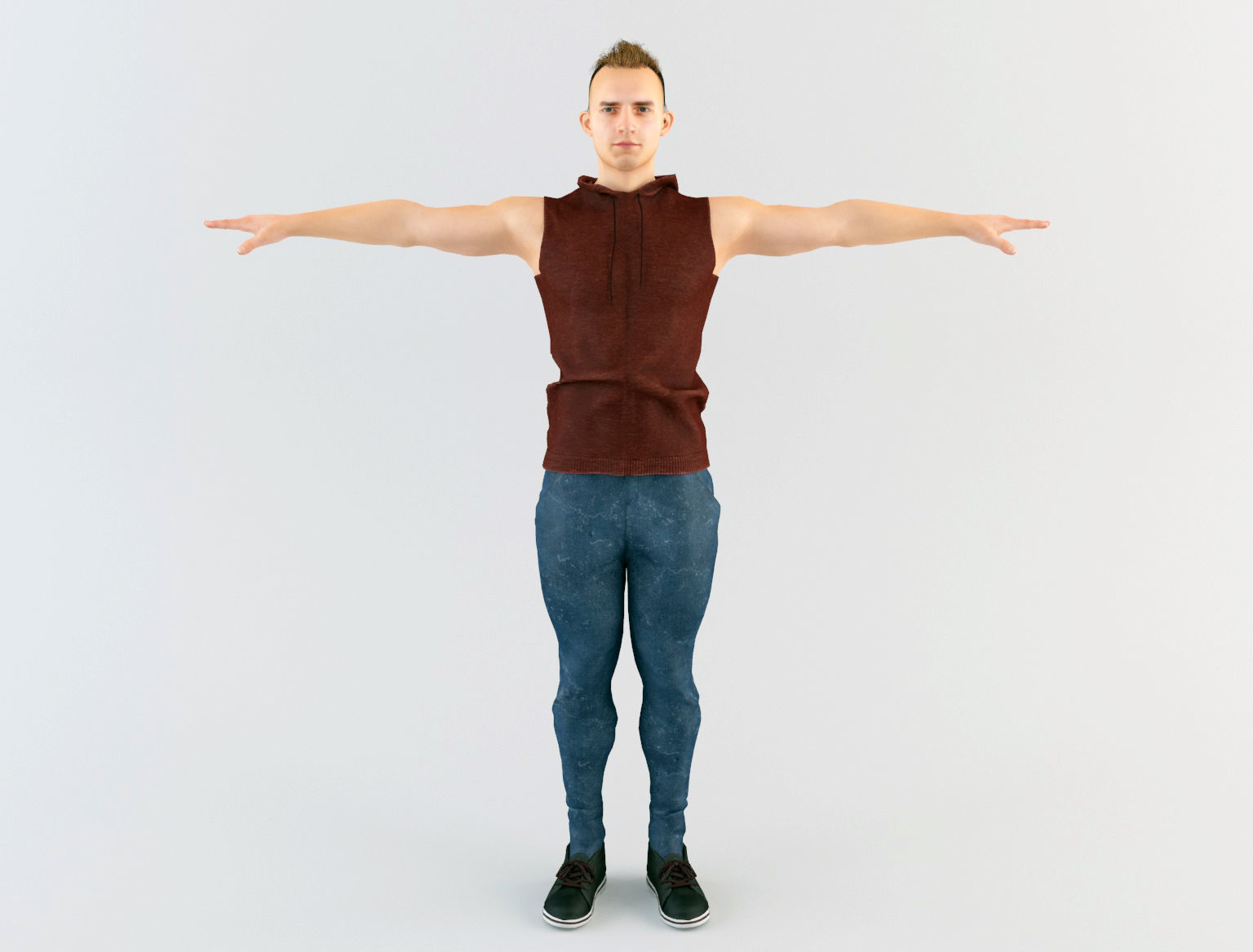 Youngster 9 man 3D model_1