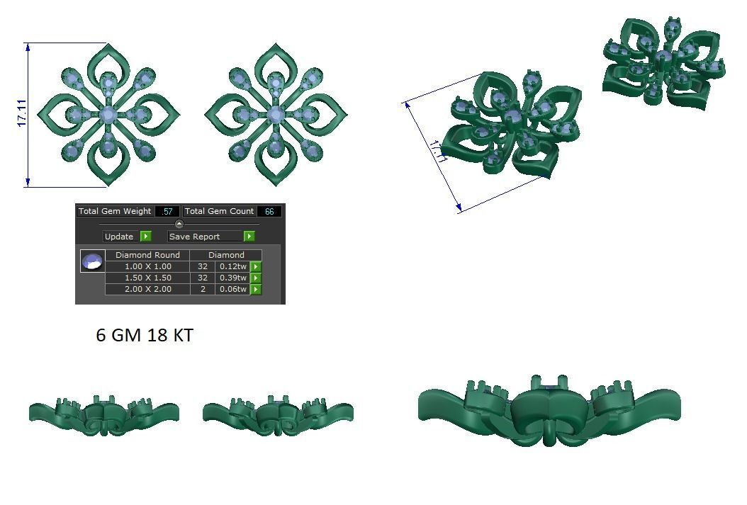 Women earrings 3dm stl render detail 3D print model 3D print model_1