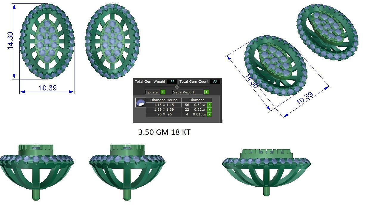 Women earrings 3dm stl render detail 3D print model 3D print model_1