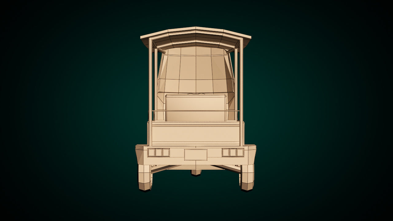 Low Poly Auto Rickshaw Low-poly 3D model_11