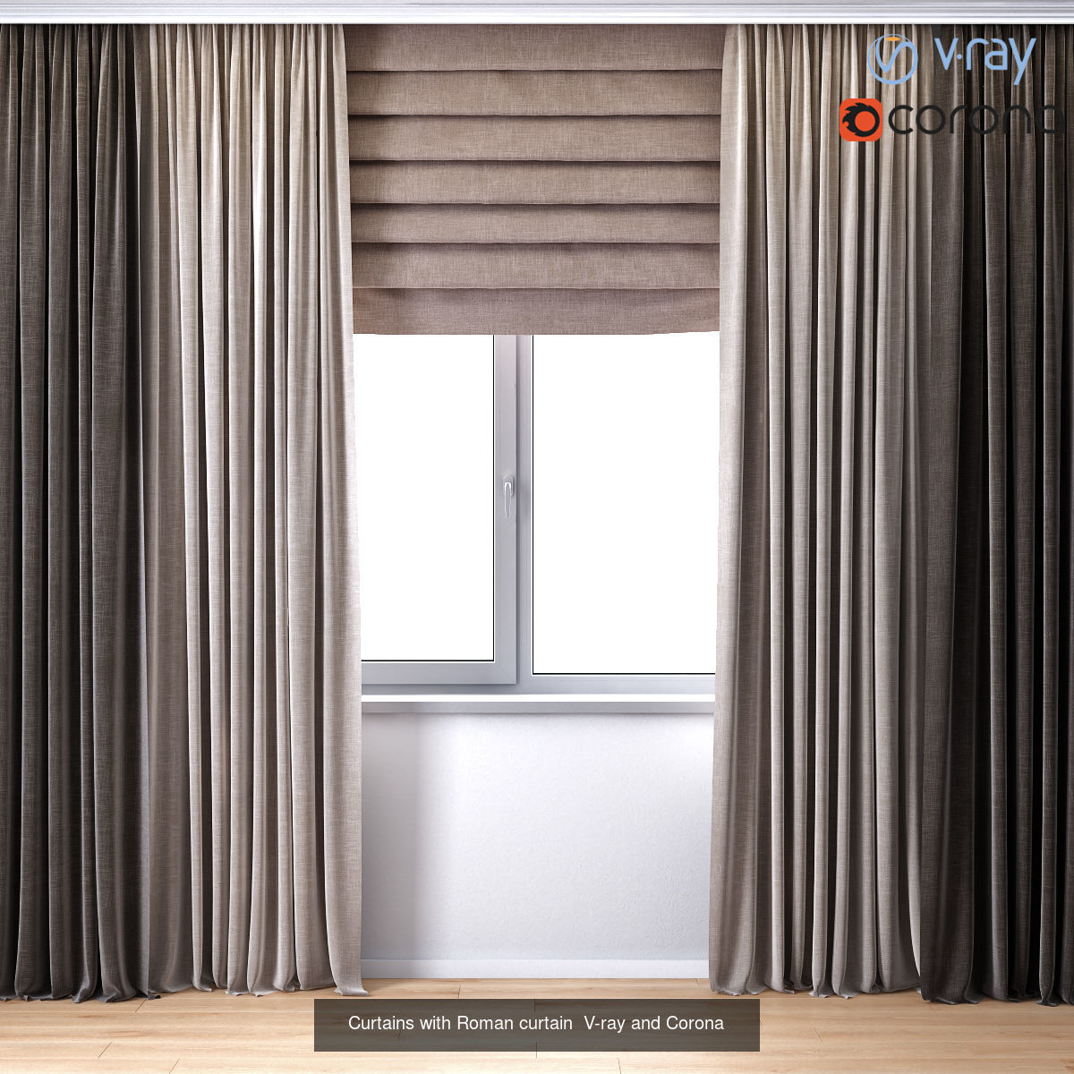 Curtains Big pack  All in 1  3D Model Collection_3