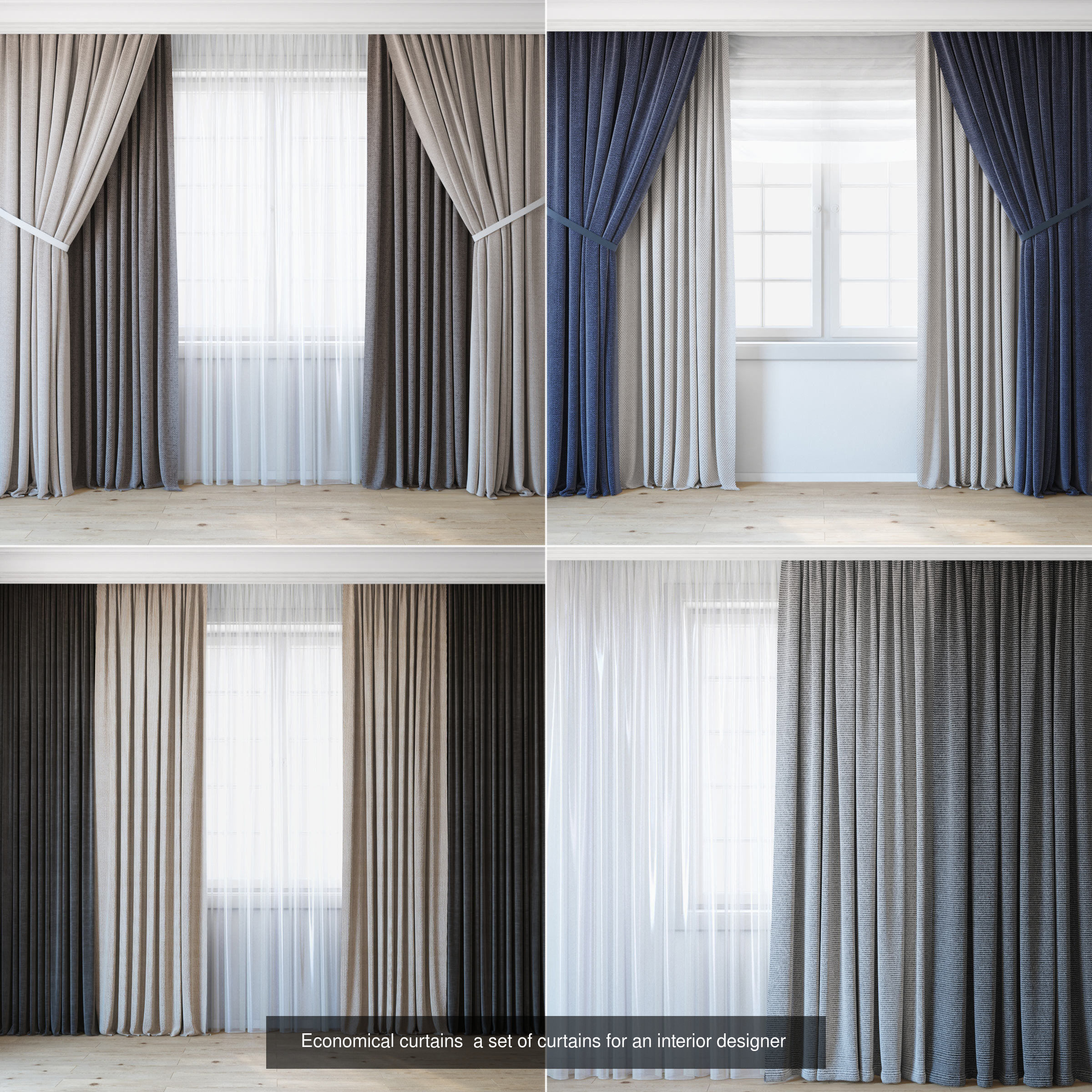 Curtains Big pack  All in 1  3D Model Collection_1