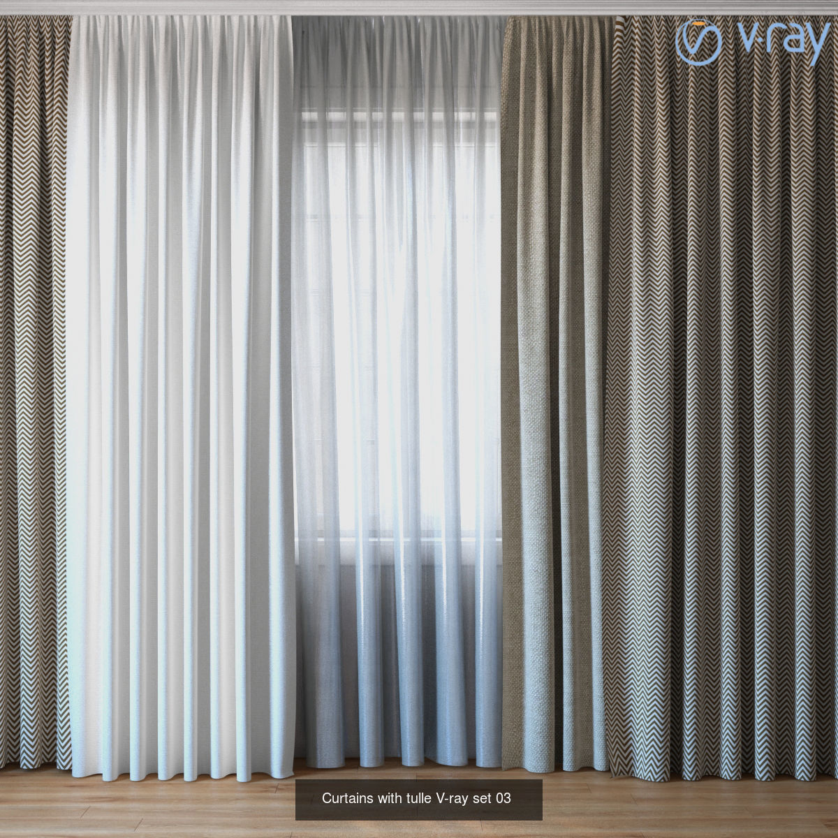 Curtains Big pack  All in 1  3D Model Collection_5