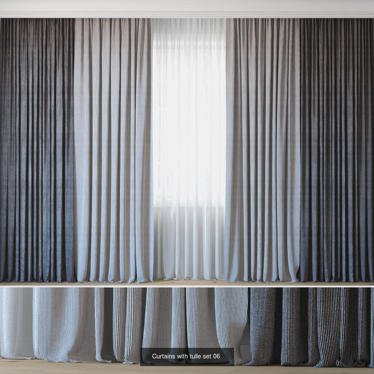 Curtains Big pack  All in 1  3D Model Collection_9