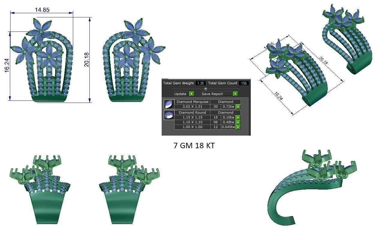 Women earrings 3dm stl render detail 3D print model 3D print model_1