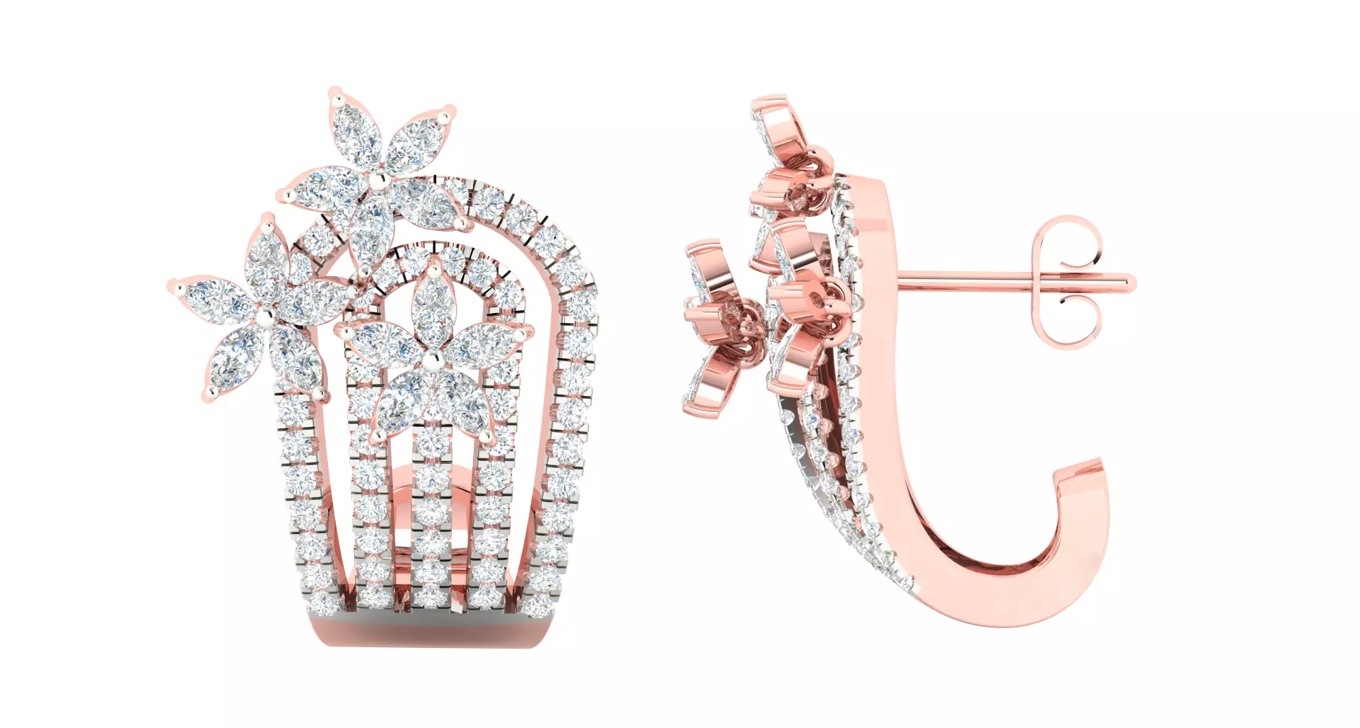 Women earrings 3dm stl render detail 3D print model 3D print model_0