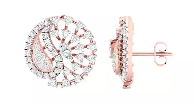 Women earrings 3dm stl render detail 3D print model 3D print model