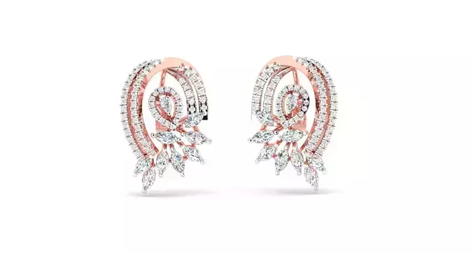 Women earrings 3dm stl render detail 3D print model 3D print model