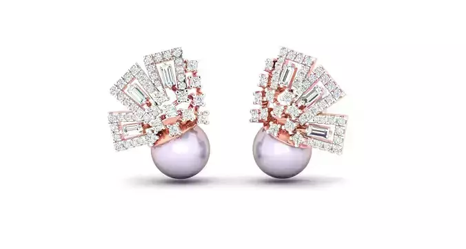 Women earrings 3dm stl render detail 3D print model