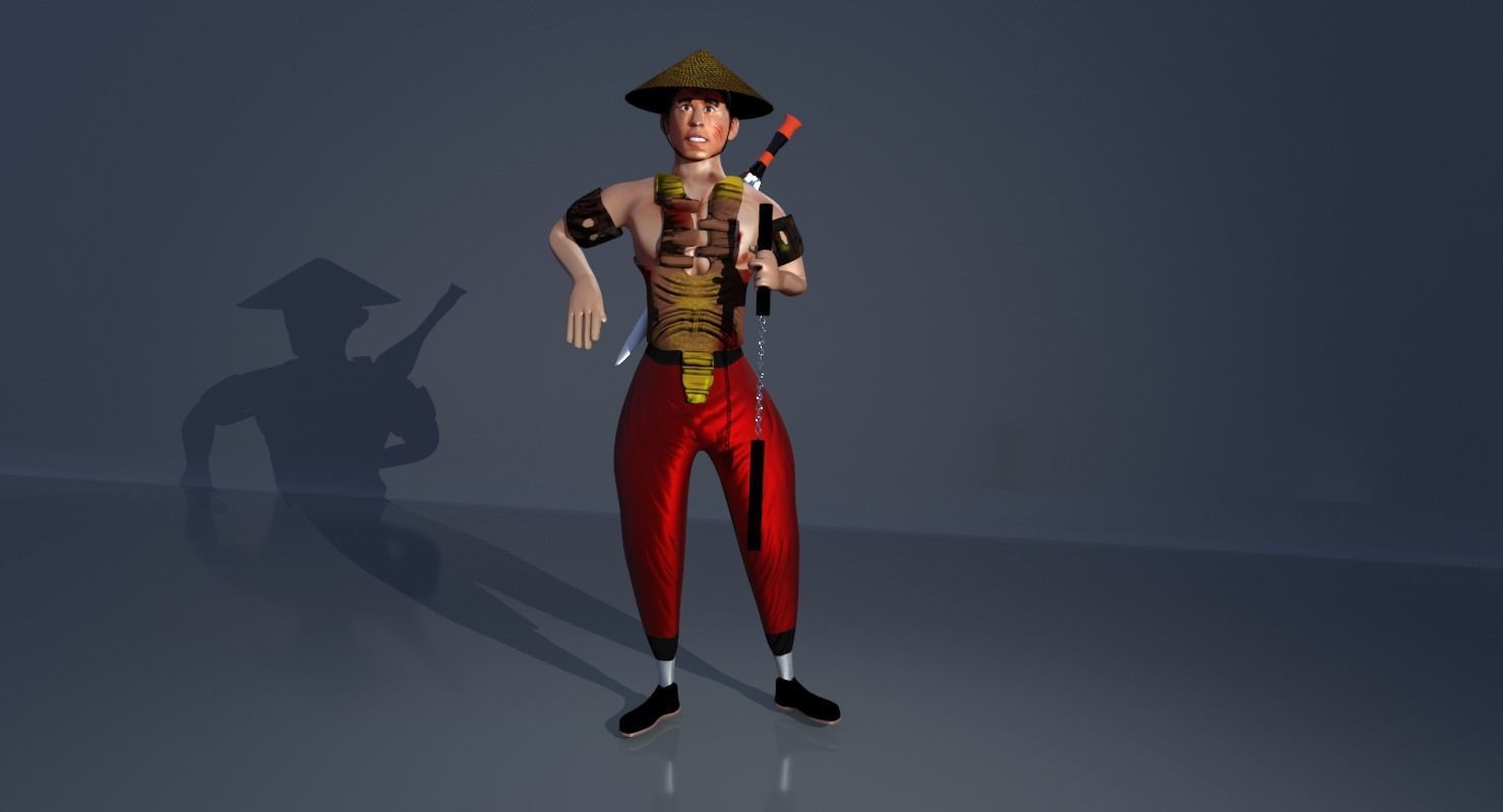 Shaolin Warrior 3D model_7