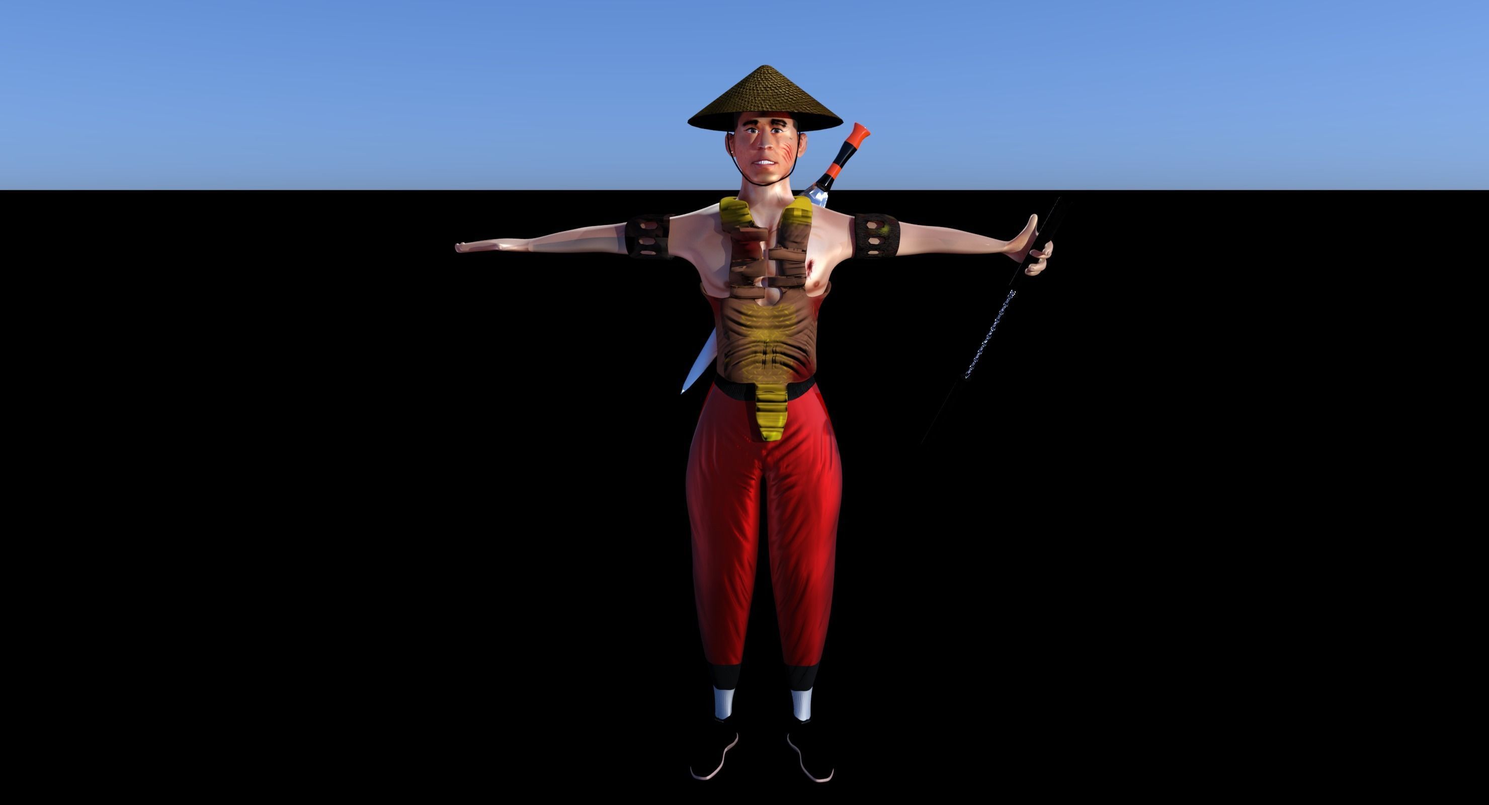 Shaolin Warrior 3D model_1