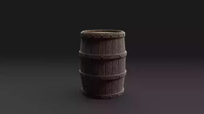 Barrel 3D Model wooden