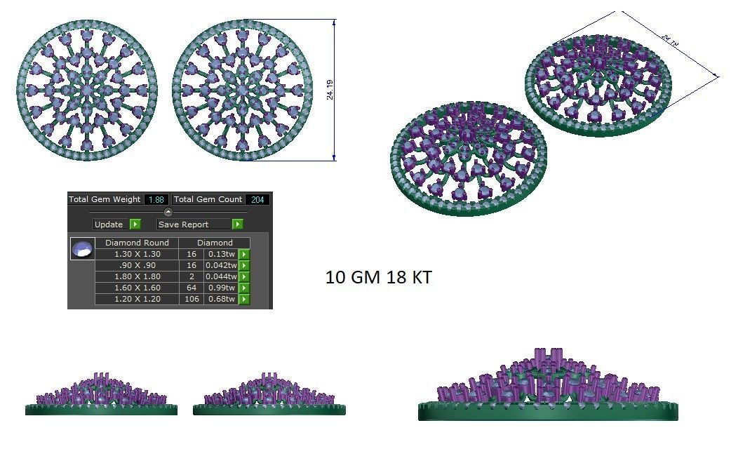 Women earrings 3dm stl render detail 3D print model 3D print model_1