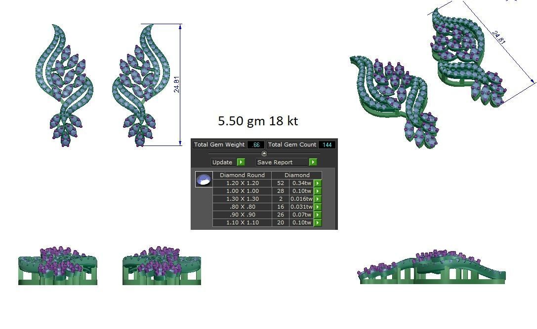 Women earring 3dm stl render detail 3D print model 3D print model_1