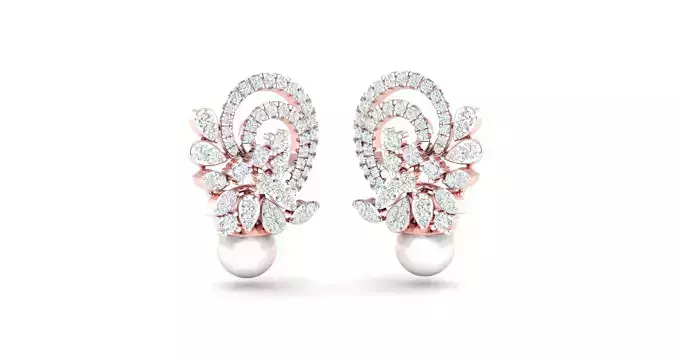 Women earrings 3dm stl render detail 3D print model 3D print model