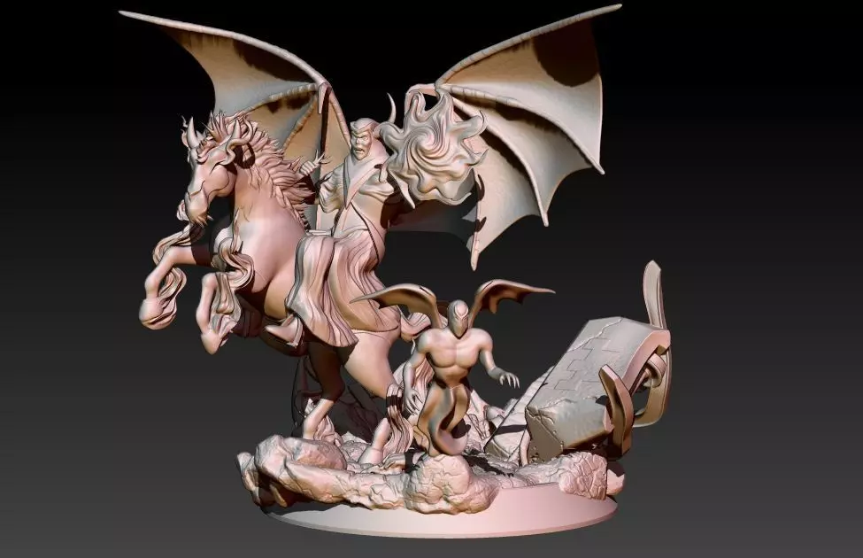 Venger on horse Nightmare 3D print model_0