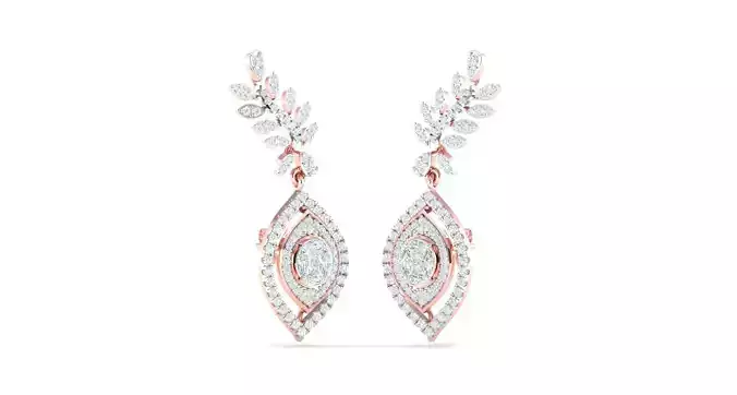 Women earrings 3dm stl render detail 3D print model 3D print model