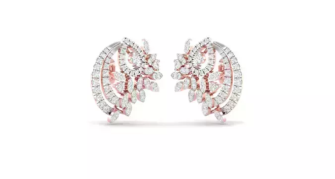Women earrings 3dm stl render detail 3D print model 3D print model