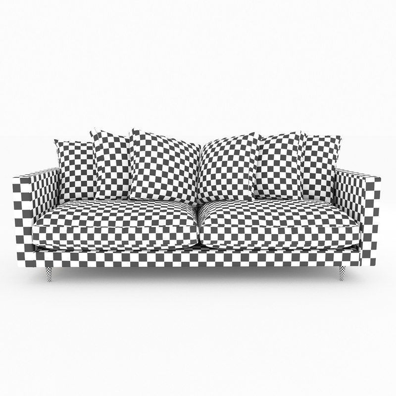 sofa model with pillows 3D model_2