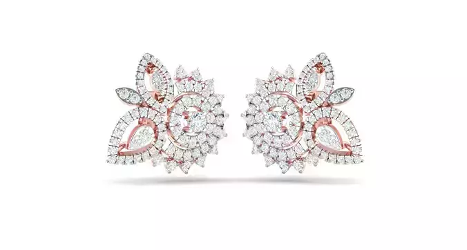 Women earrings 3dm stl render detail 3D print model 3D print model