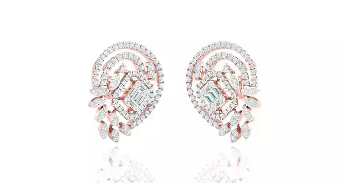 Women earrings 3dm stl render detail 3D print model 3D print model
