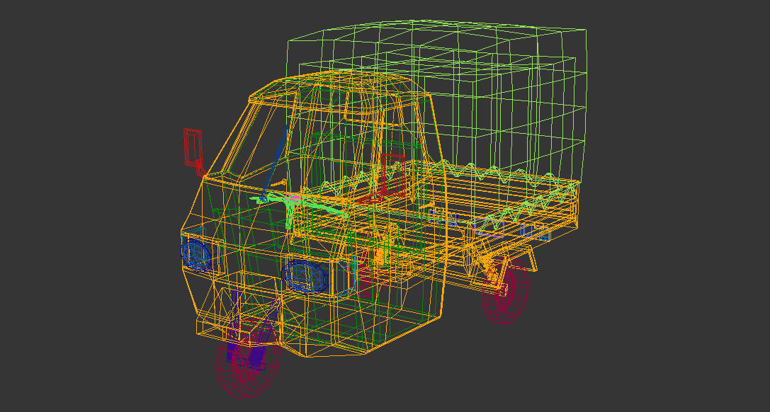 Low Poly Three Wheeled Truck Low-poly 3D model_13