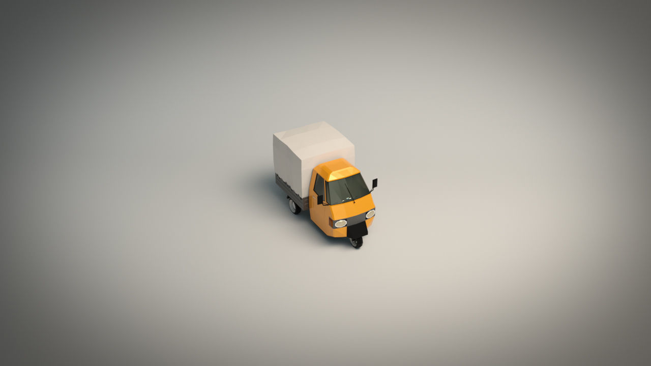 Low Poly Three Wheeled Truck Low-poly 3D model_5