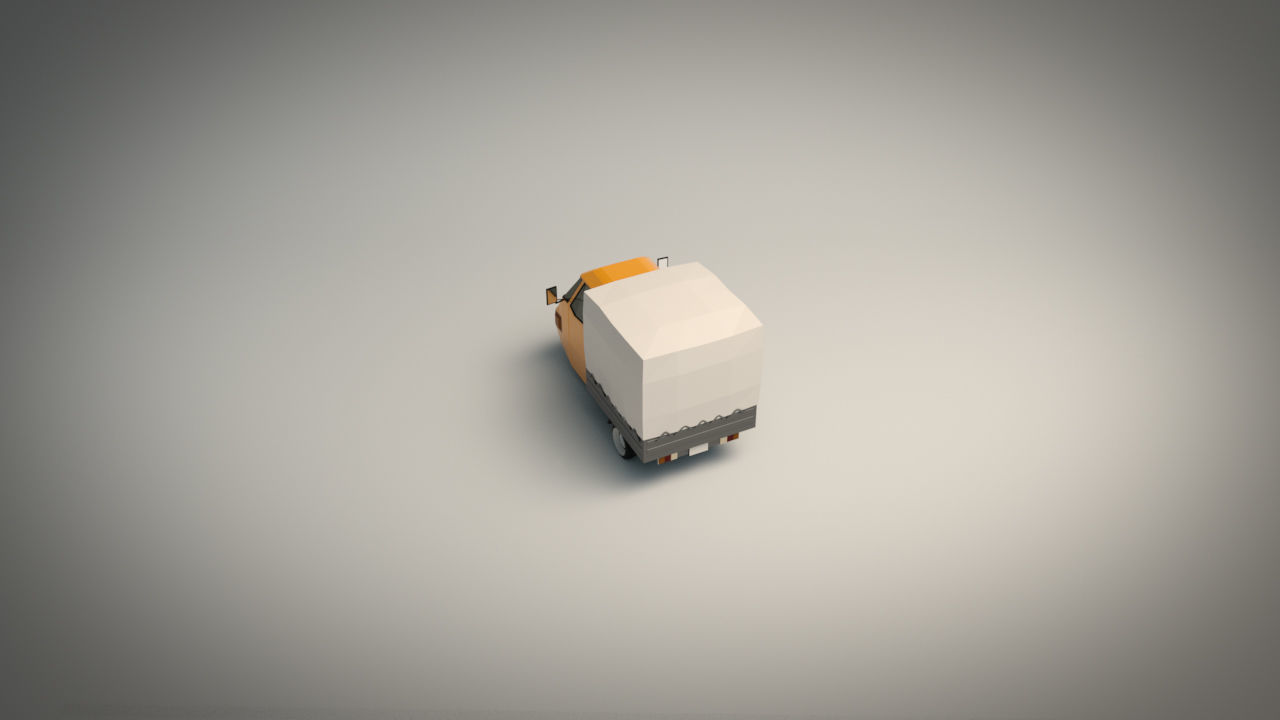 Low Poly Three Wheeled Truck Low-poly 3D model_4