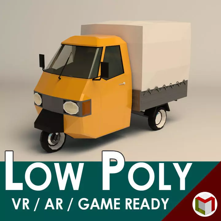 Low Poly Three Wheeled Truck Low-poly 3D model_0