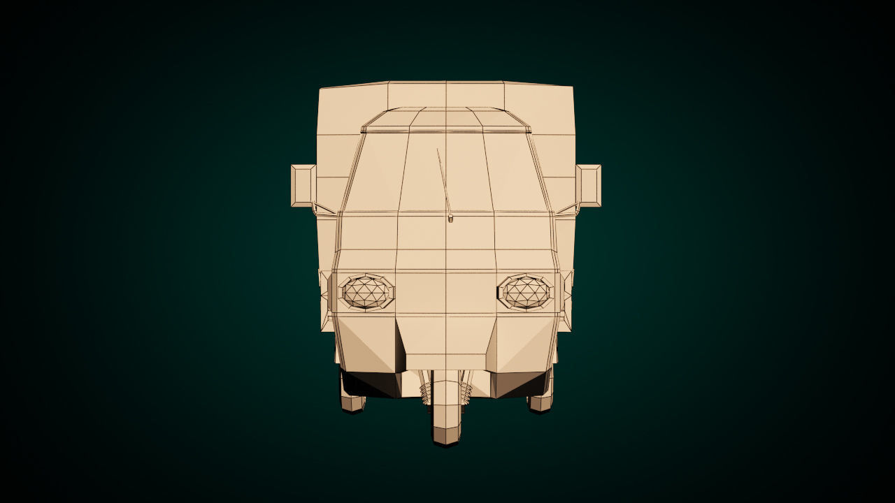 Low Poly Three Wheeled Truck Low-poly 3D model_9