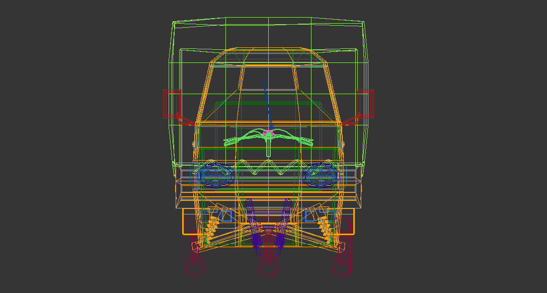 Low Poly Three Wheeled Truck Low-poly 3D model_14