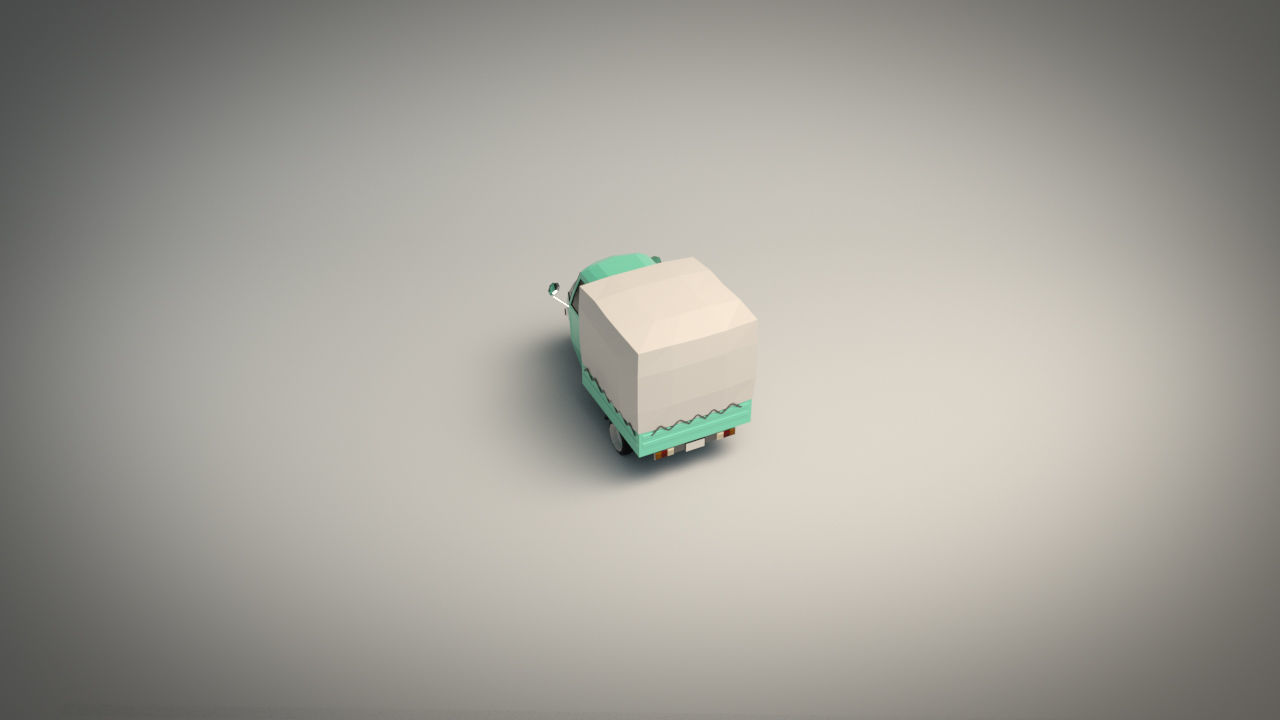 Low Poly Three Wheeled Truck 02 Low-poly 3D model_4