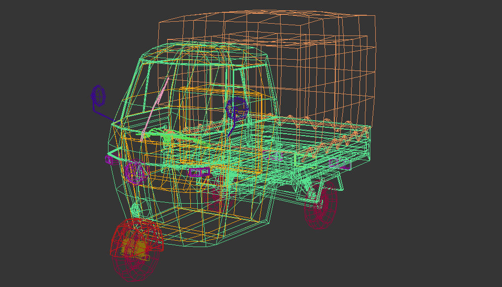 Low Poly Three Wheeled Truck 02 Low-poly 3D model_13