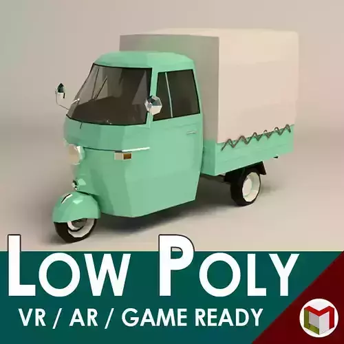 Low Poly Three Wheeled Truck 02 Low-poly 3D model
