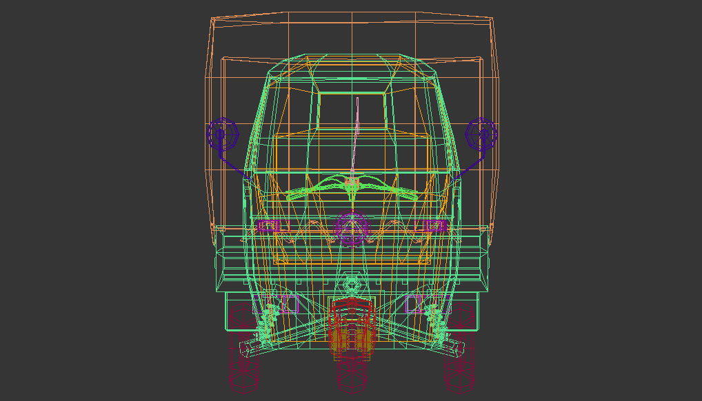 Low Poly Three Wheeled Truck 02 Low-poly 3D model_14