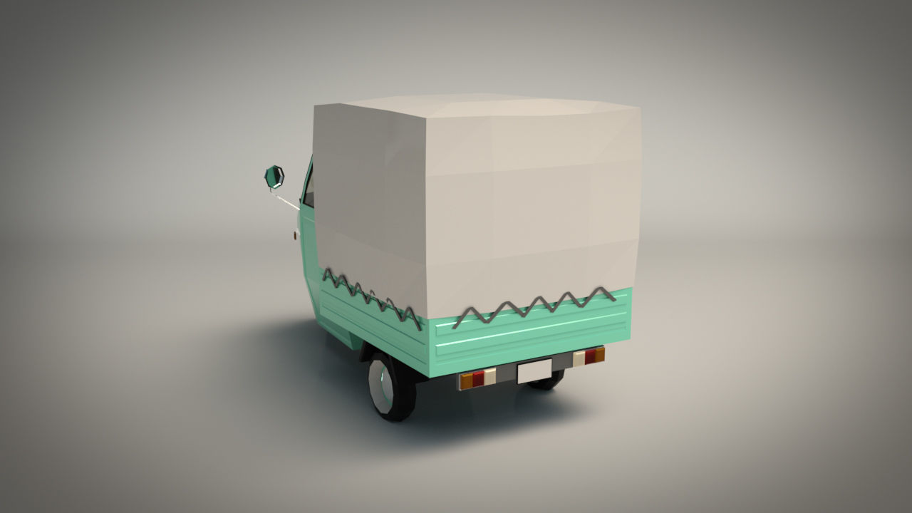 Low Poly Three Wheeled Truck 02 Low-poly 3D model_3