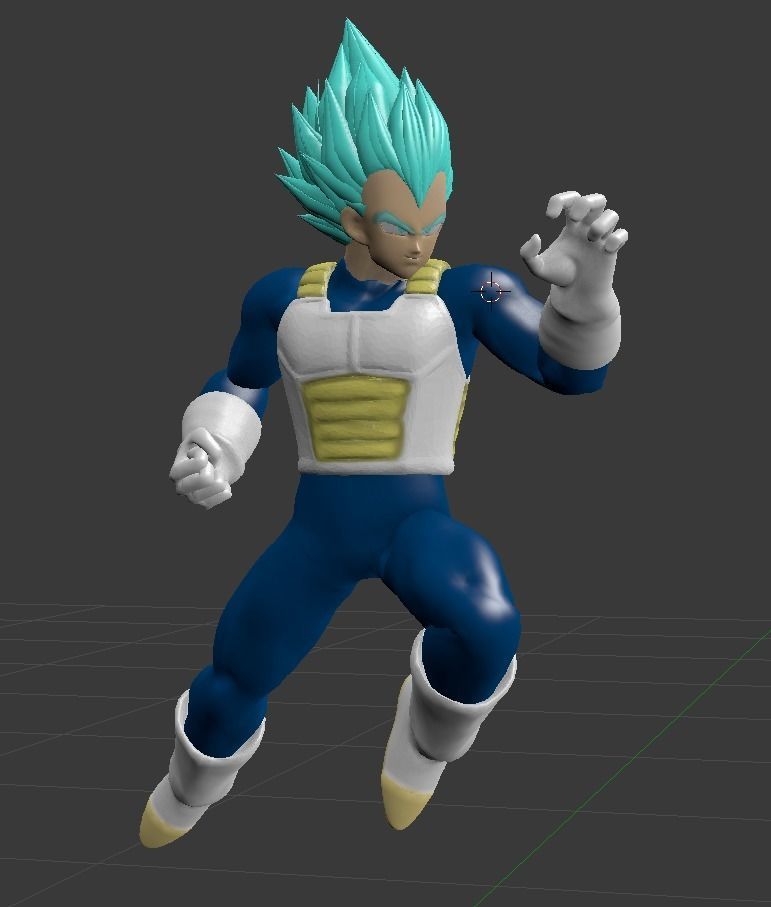 DRAGON BALL CHARACTER BLUE VEGETA Charging Pose 3D print model_1