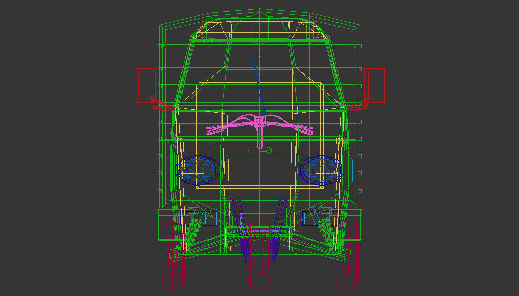 Low Poly Three Wheeled Van 02 Low-poly 3D model_14