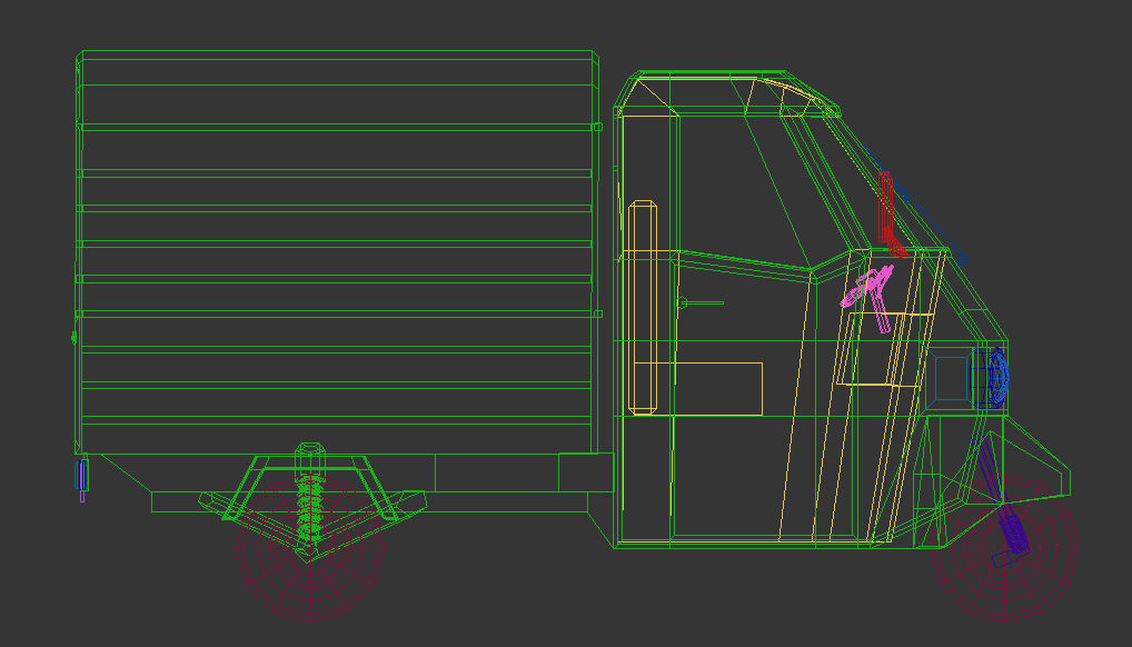 Low Poly Three Wheeled Van 02 Low-poly 3D model_15