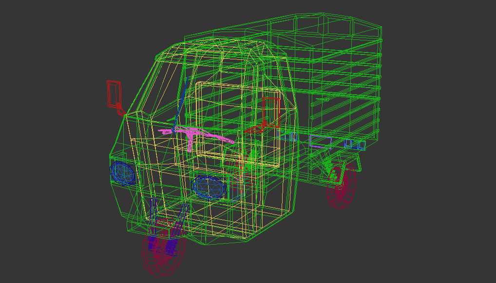 Low Poly Three Wheeled Van 02 Low-poly 3D model_13